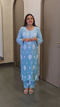 Ombre Dyed Chikankari Co-ord Set - 10150