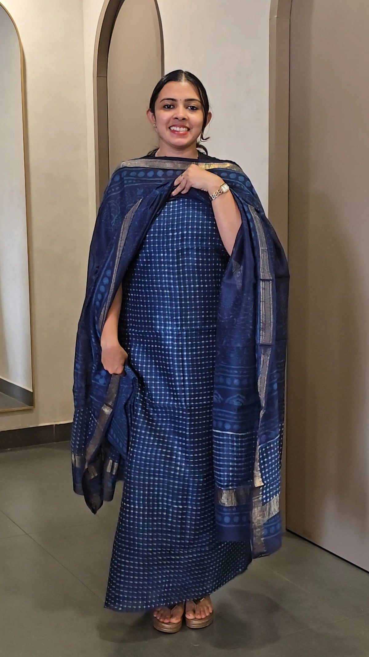 Maheshwari Silk Salwarsuit - SC 10726