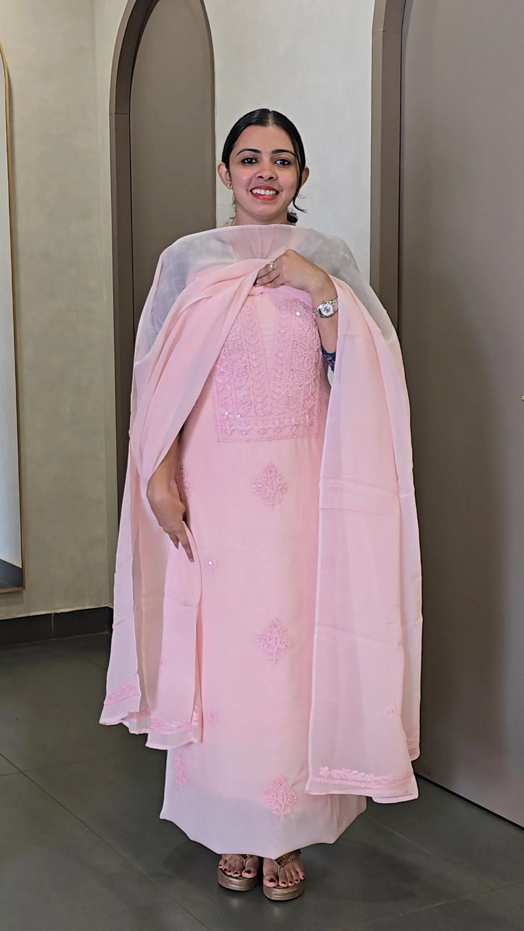 Premium Viscose Organza Chikankari Salwarsuit - SC 10579