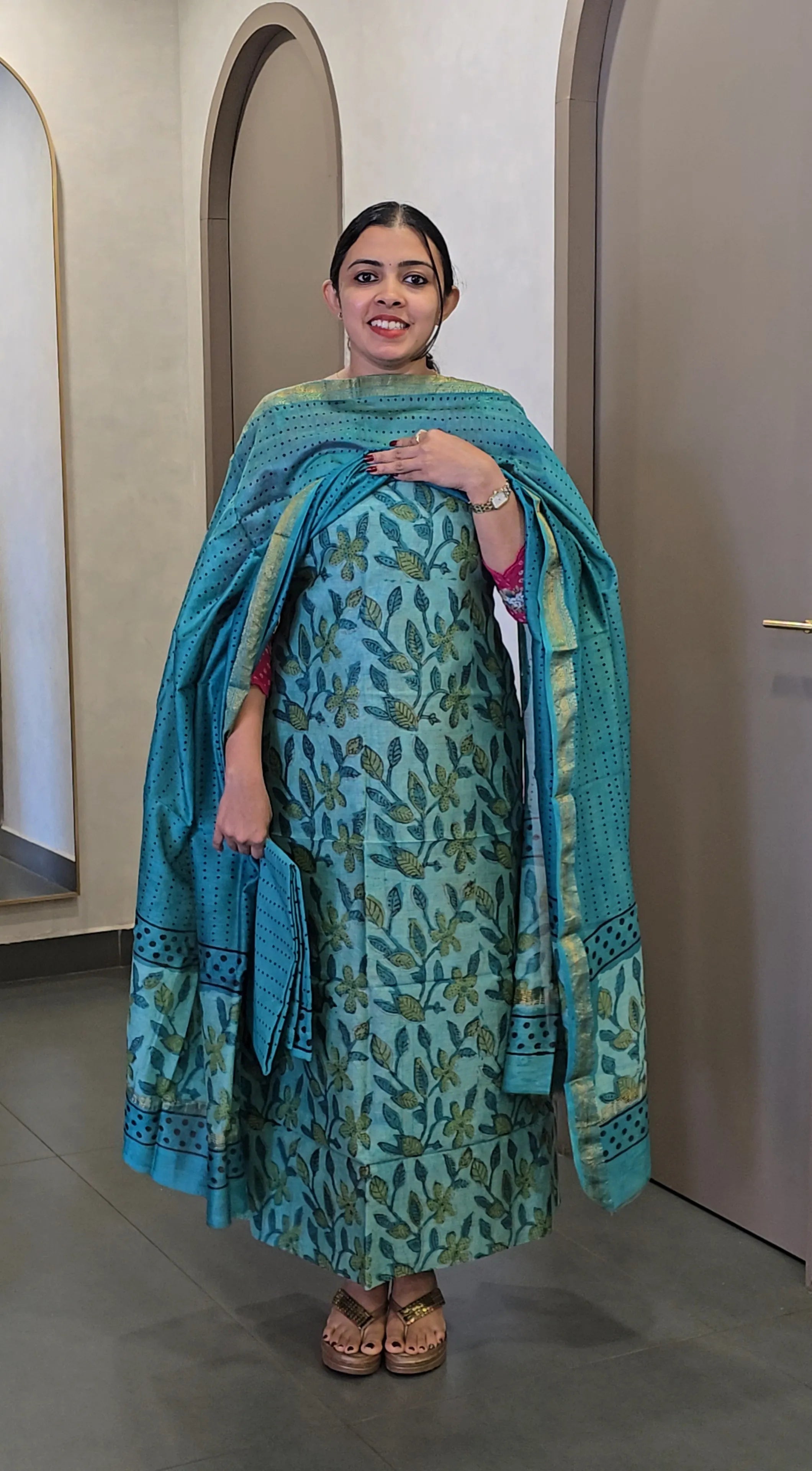 Maheshwari Silk Salwarsuit - SC 9888