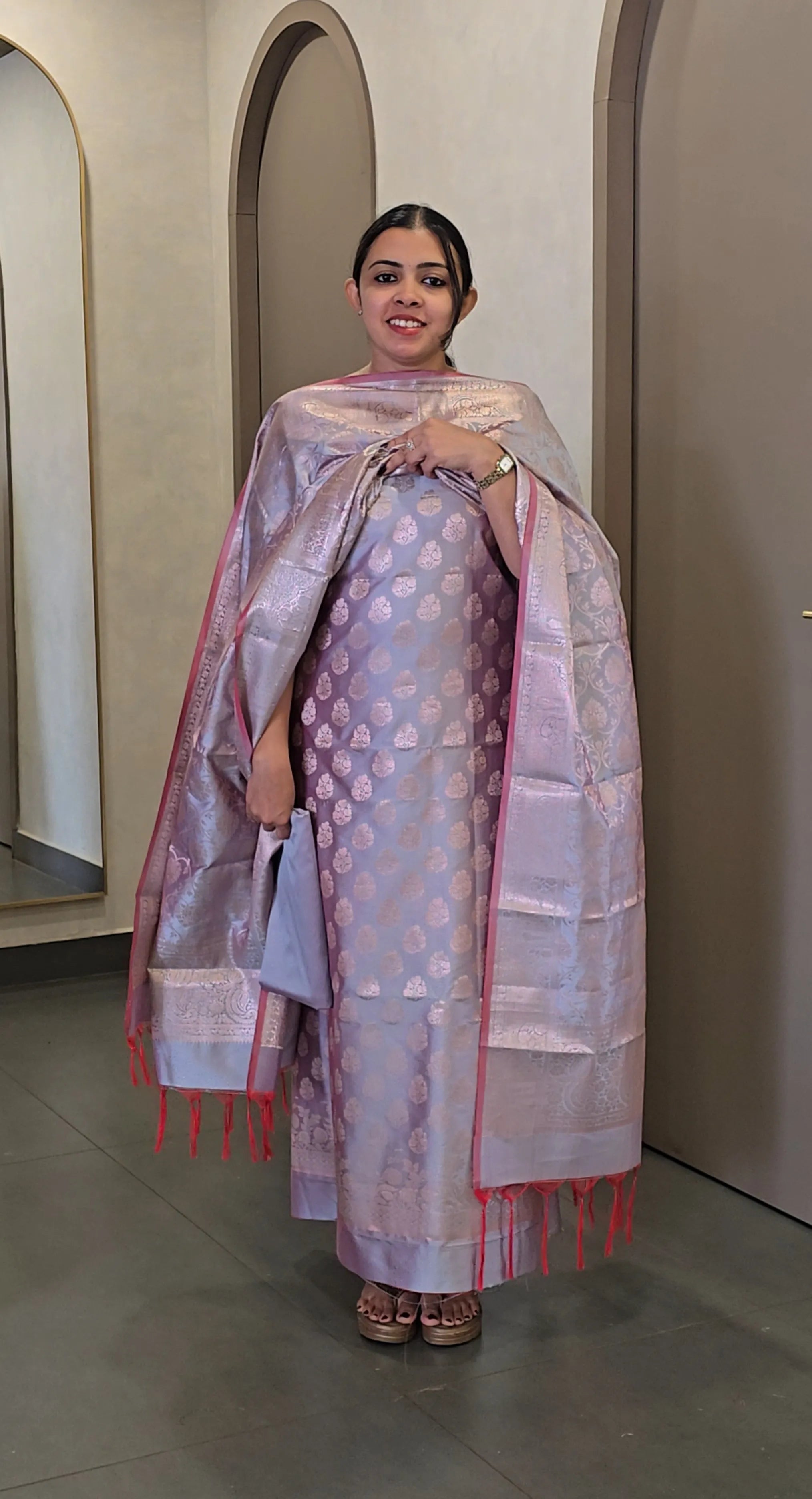 Soft Silk Banarasi Salwarsuit - SC 10254