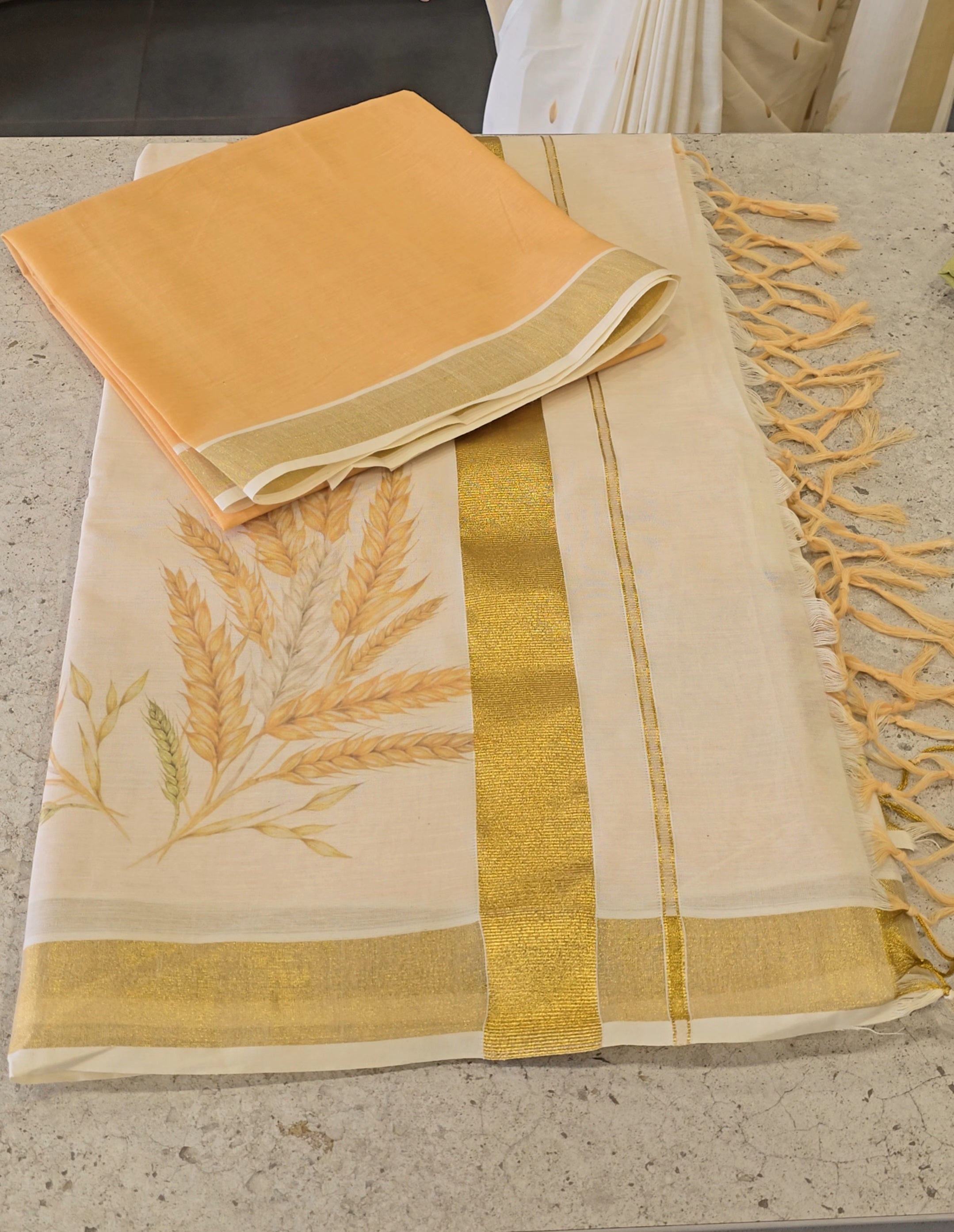 Kerala Cotton Onam Saree - SC 10187