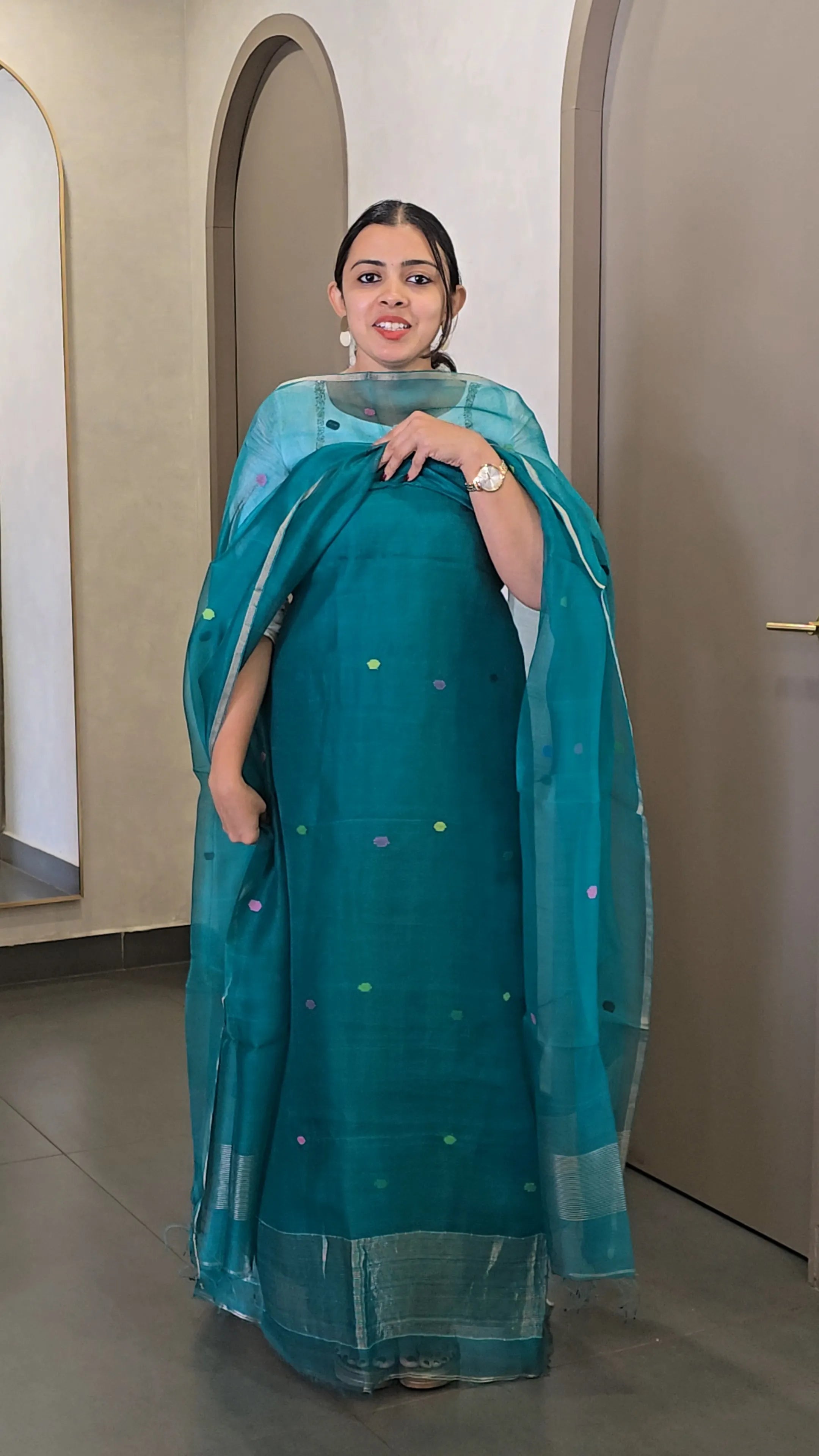 Pure Tussar Organza Salwarsuit - SC 10056