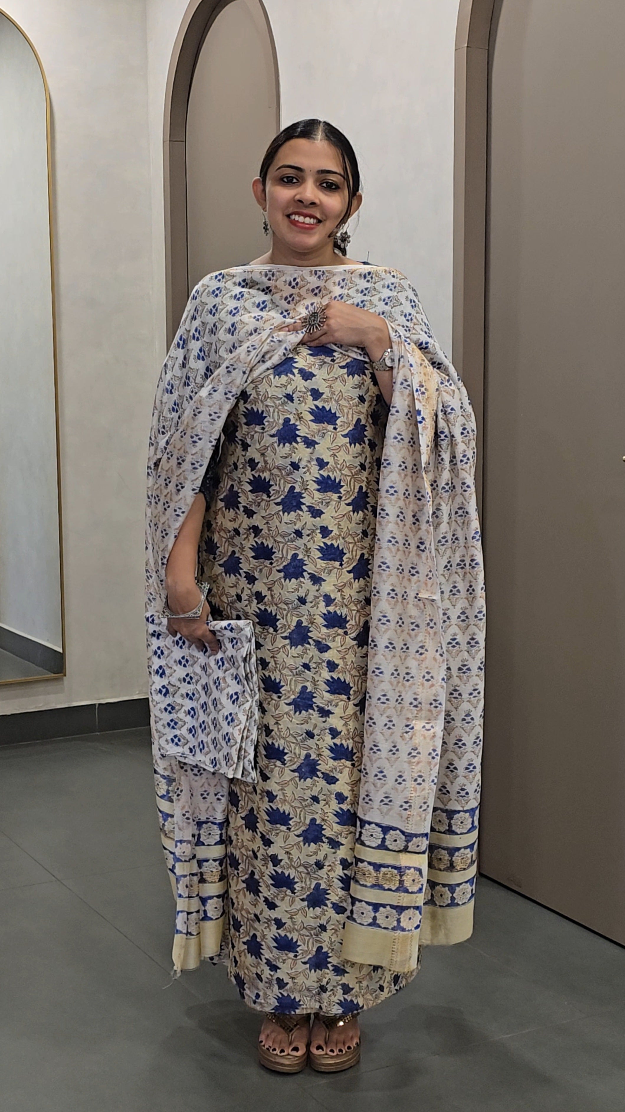 Maheshwari Silk Salwarsuit - 10021