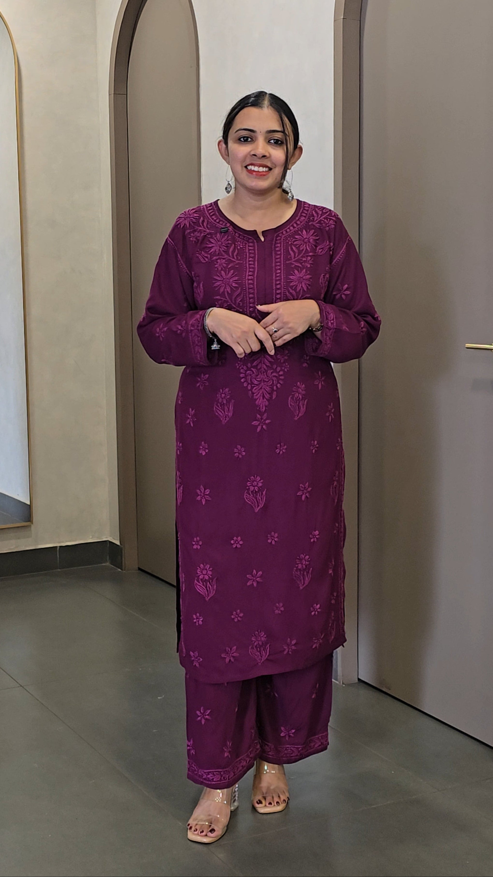 Elegant Chikankari Co-ord Set