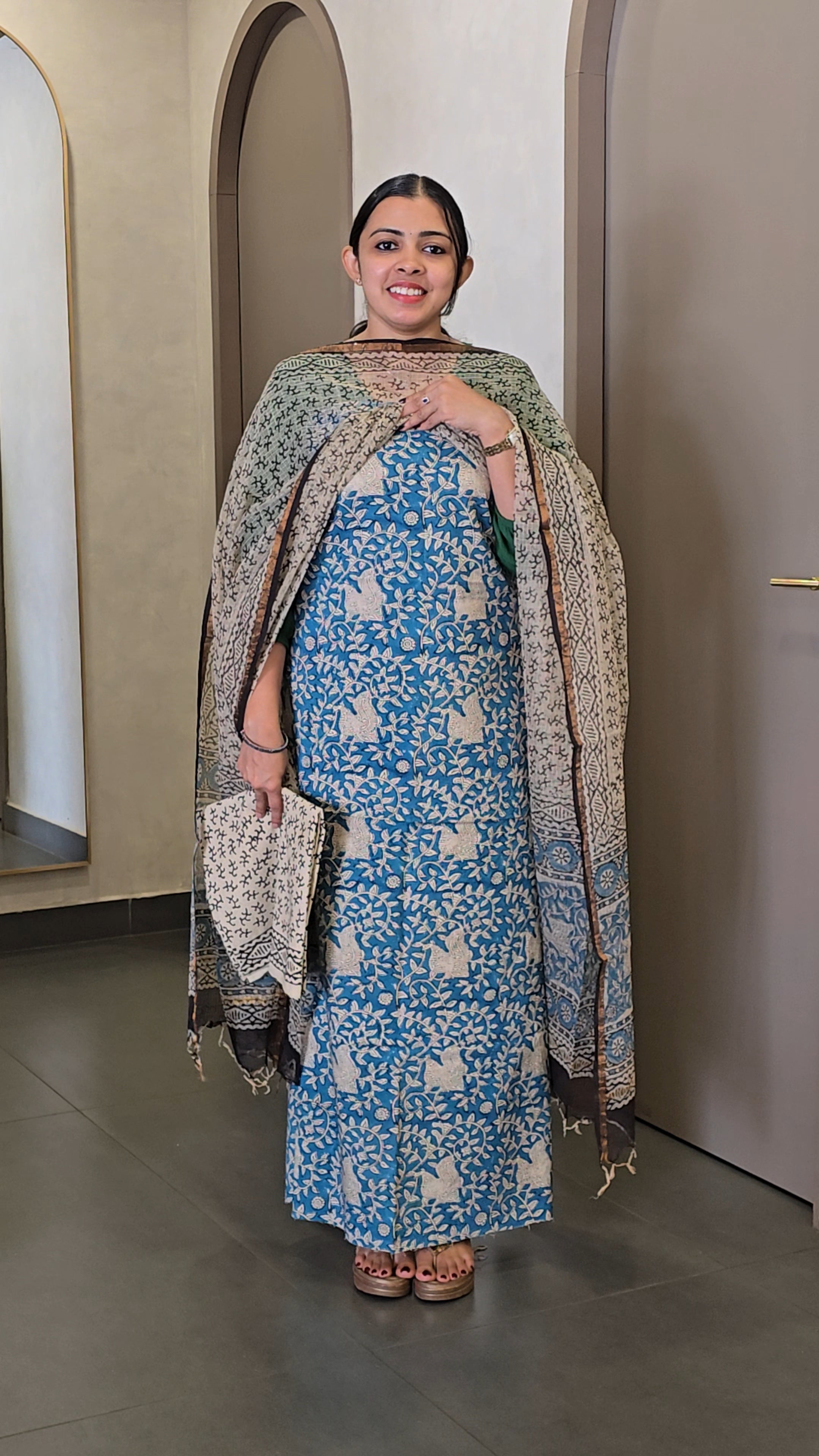 Cotton Salwarsuit with Kota Doria Dupatta - SC 10020