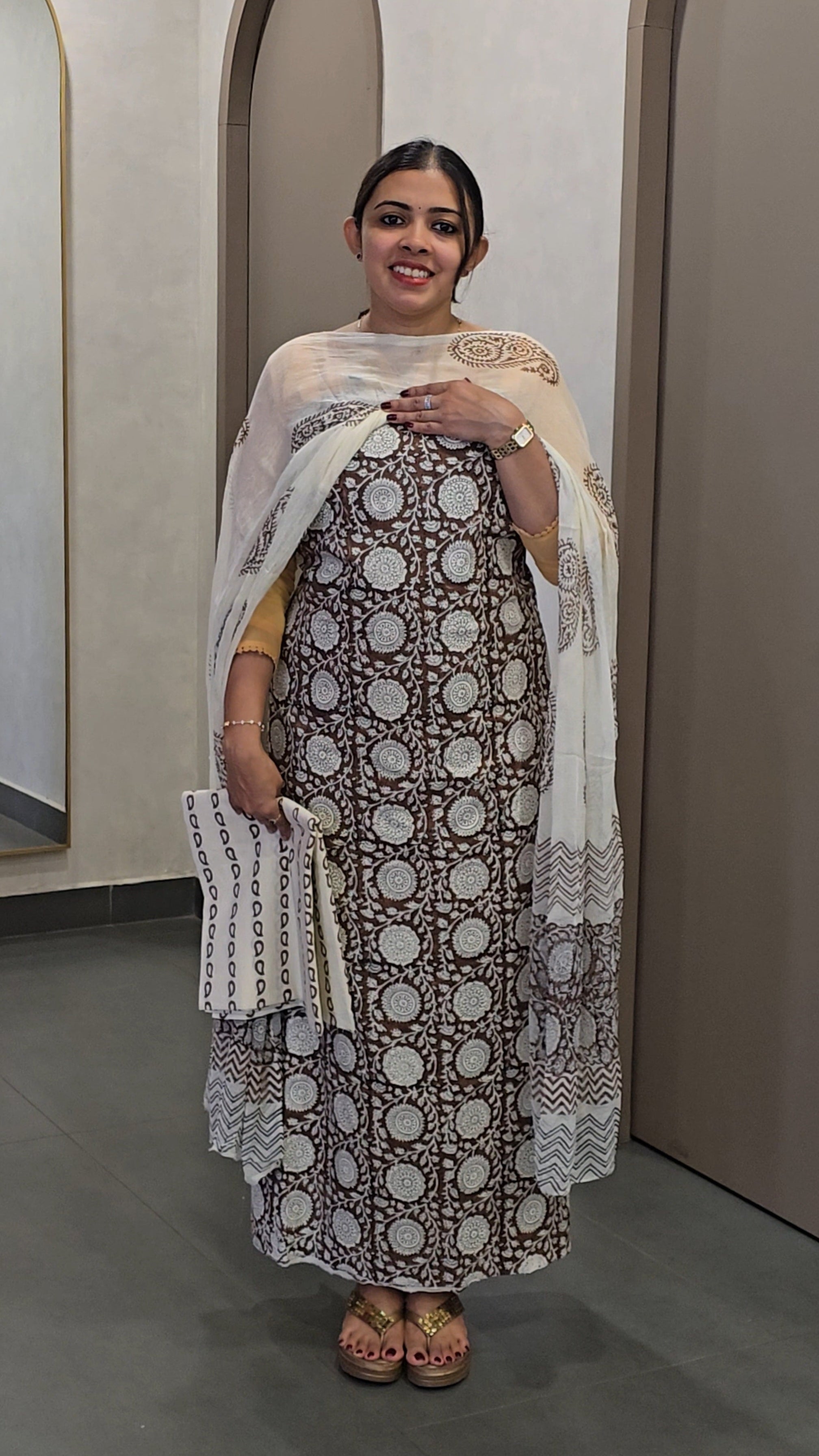 Cotton Salwarsuit with Chiffon Dupatta- 10140