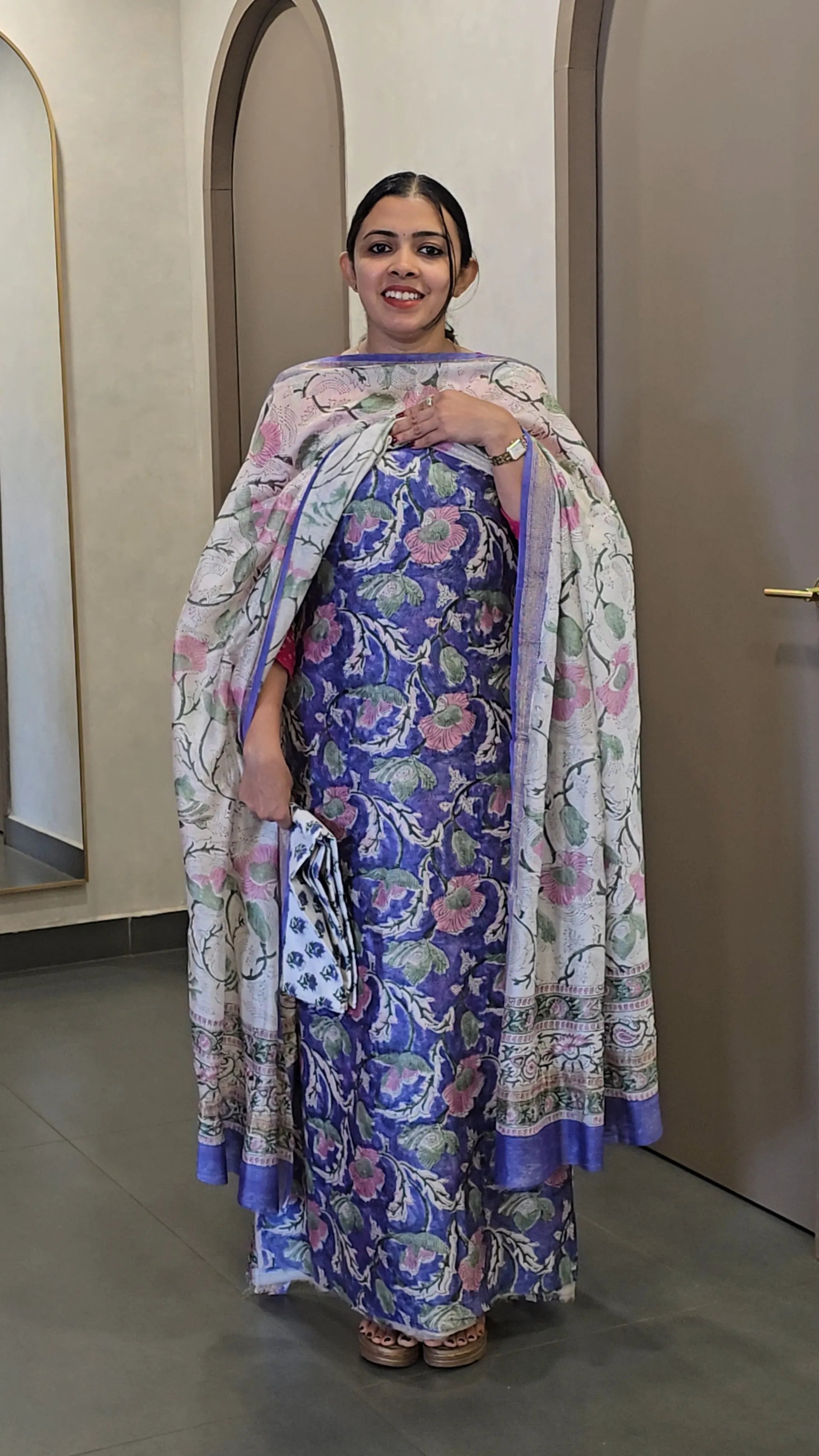 Maheshwari Silk Salwarsuit - SC 9888