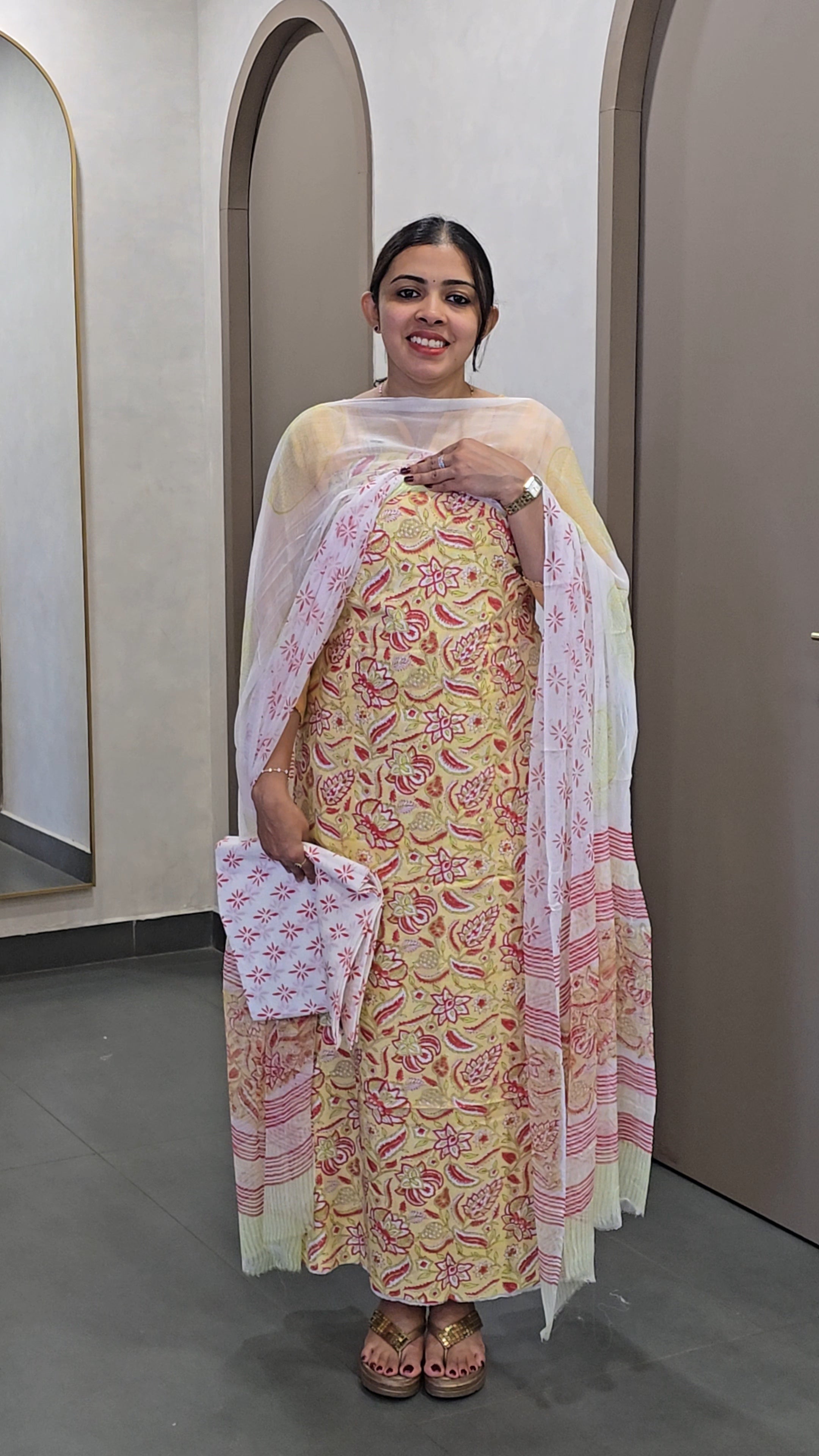 Cotton Salwarsuit with Chiffon Dupatta- 10140