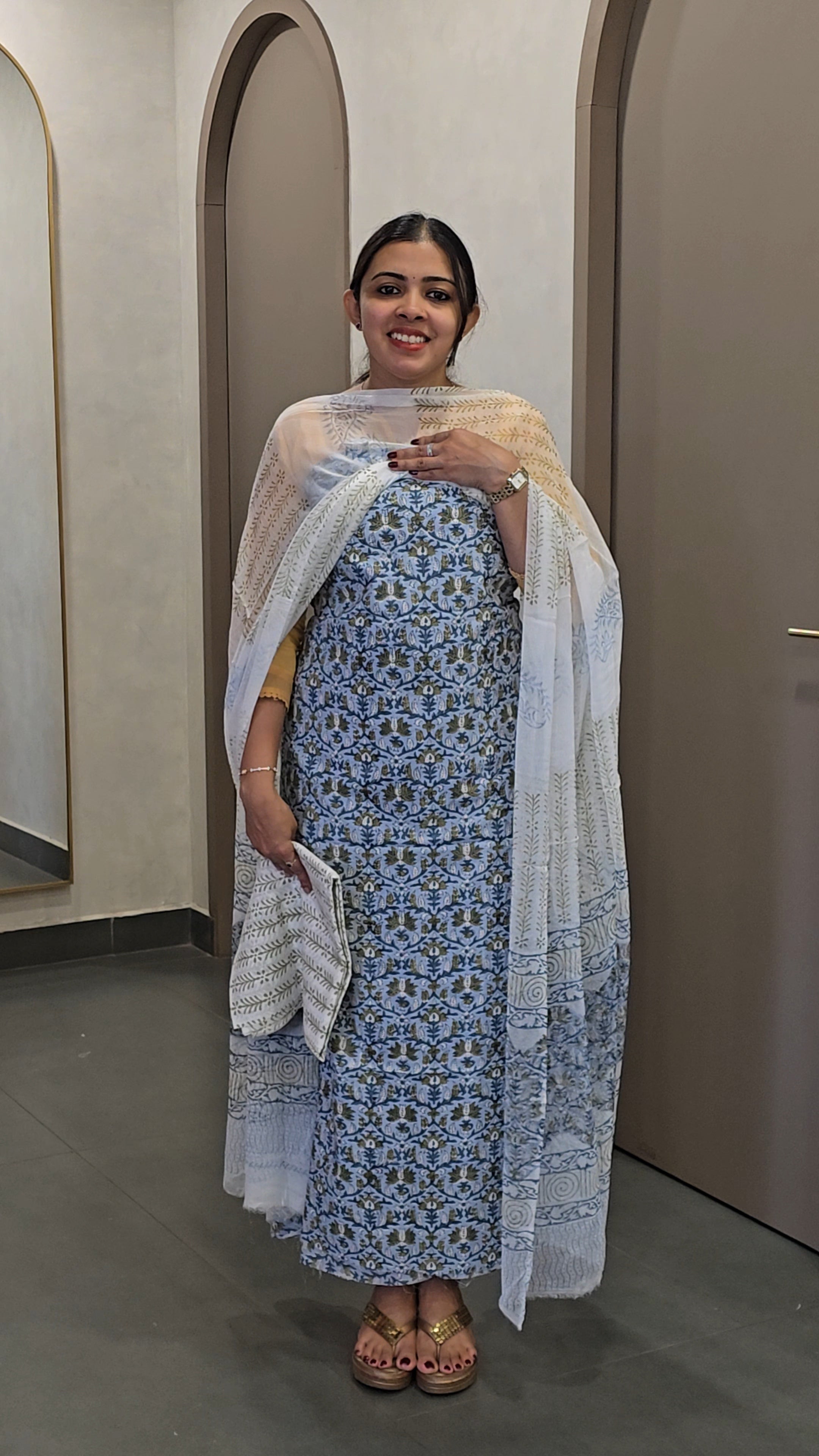 Cotton Salwarsuit with Chiffon Dupatta- 10140