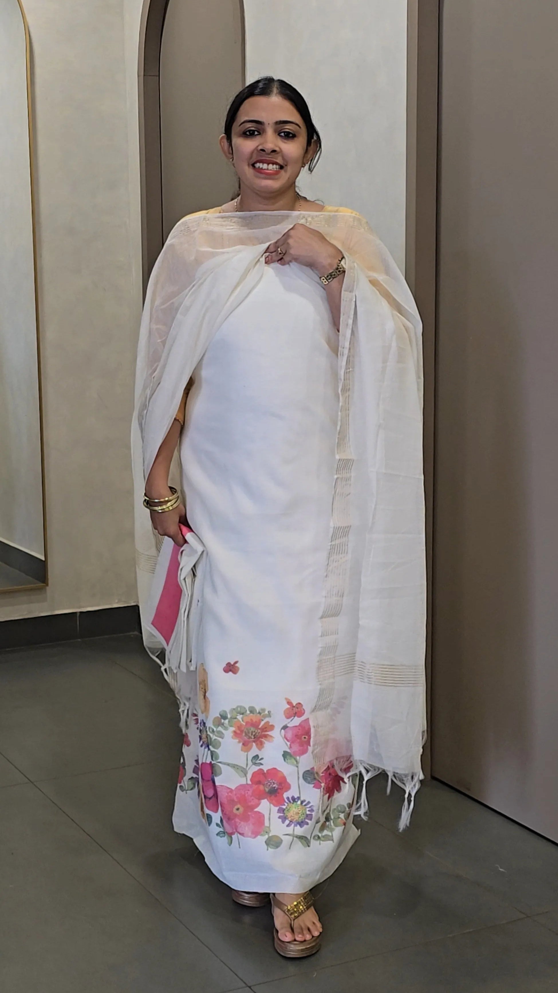 Pure Cotton Salwarsuit with Chanderi Dupatta  - SC 10306