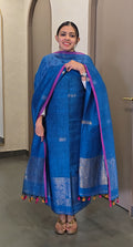 Pure Handloom Linen Salwarsuit- SC 10308