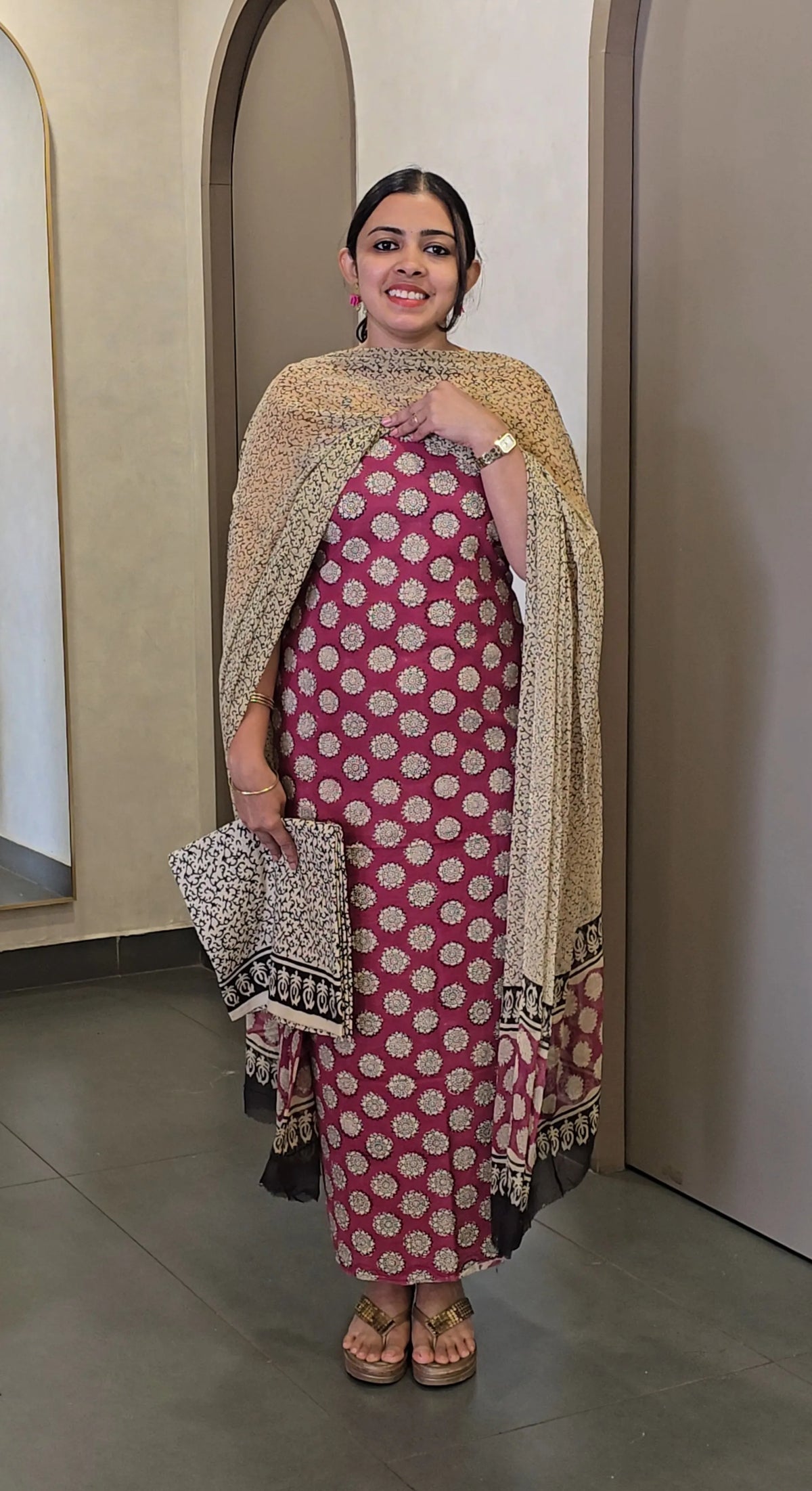 Cotton Salwarsuit with Chiffon Dupatta - SC 10741