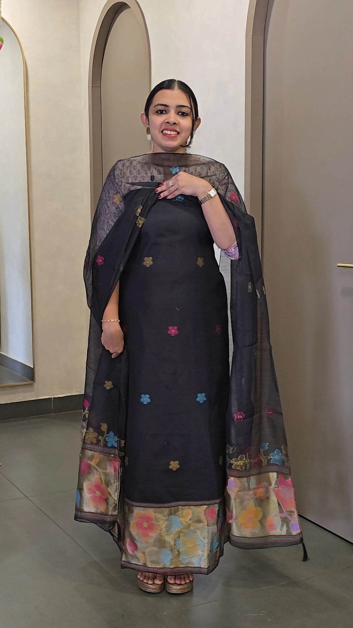 Silk Chanderi Salwarsuit - SC 10779