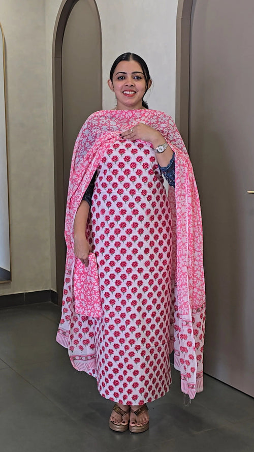Block Printed Cotton Salwarsuit - SC 10135