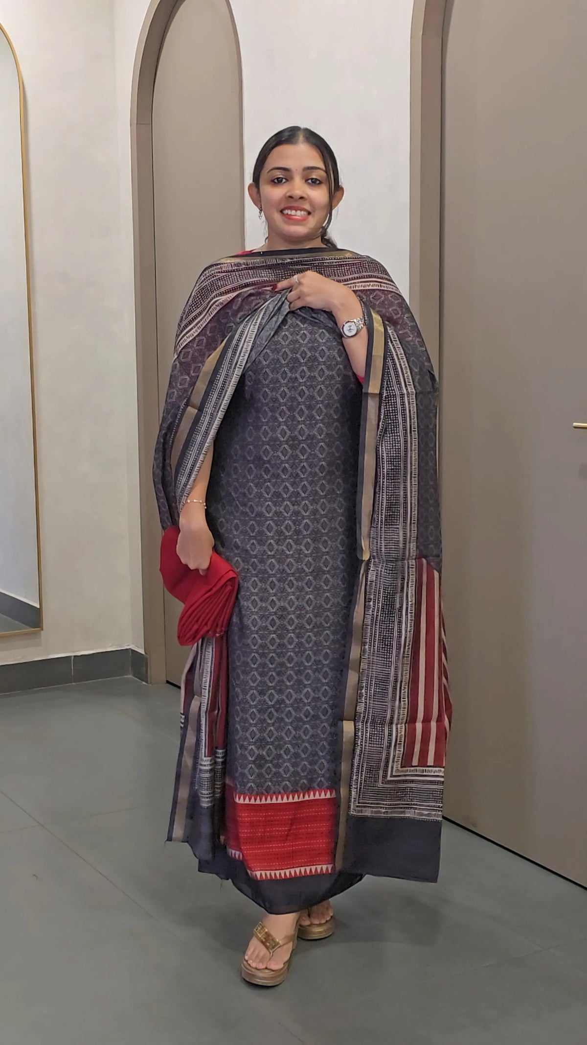 Semi-Chanderi Salwarsuit - SC 10800