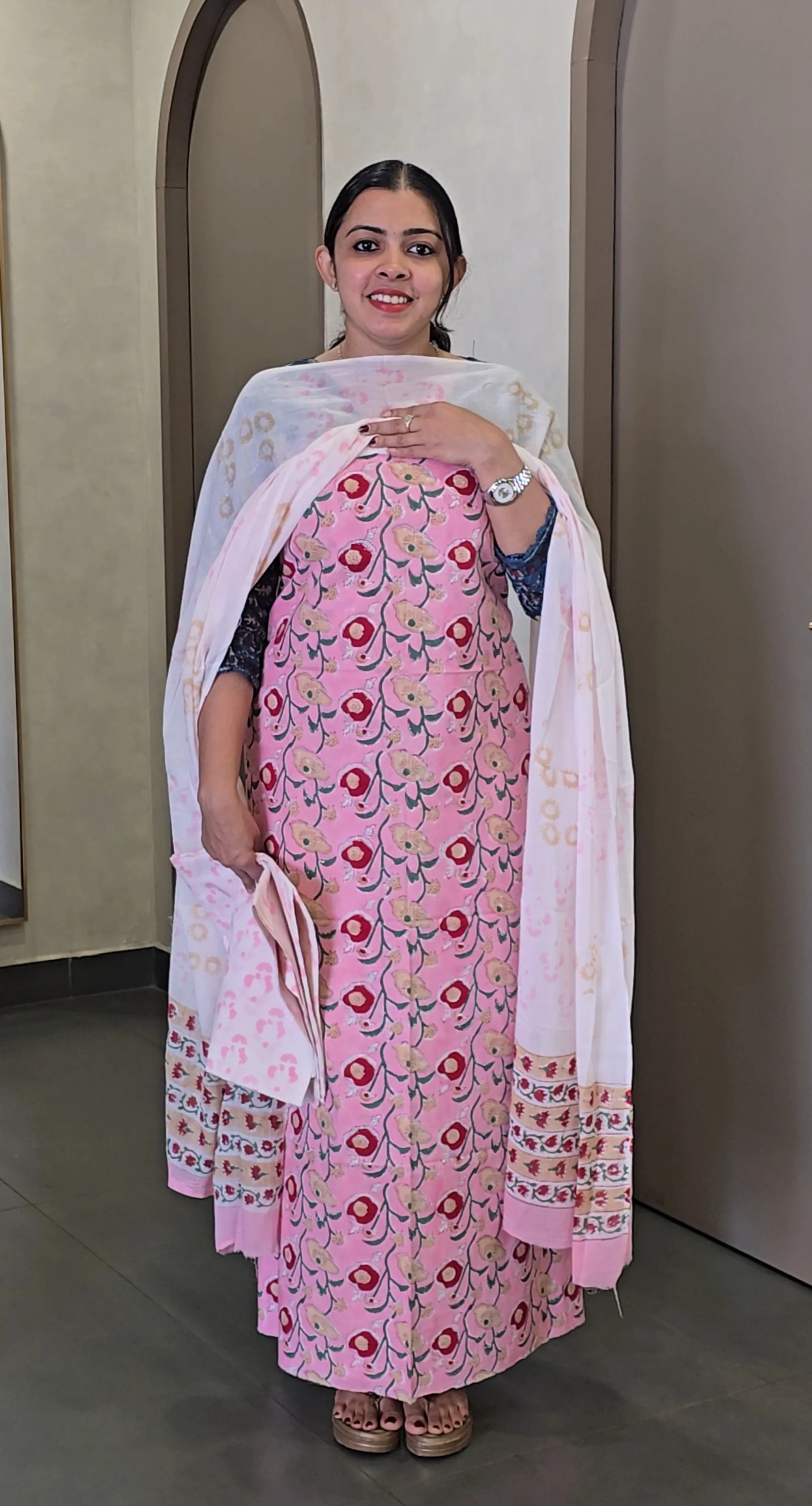 Block Printed Cotton Salwarsuit - SC 10135