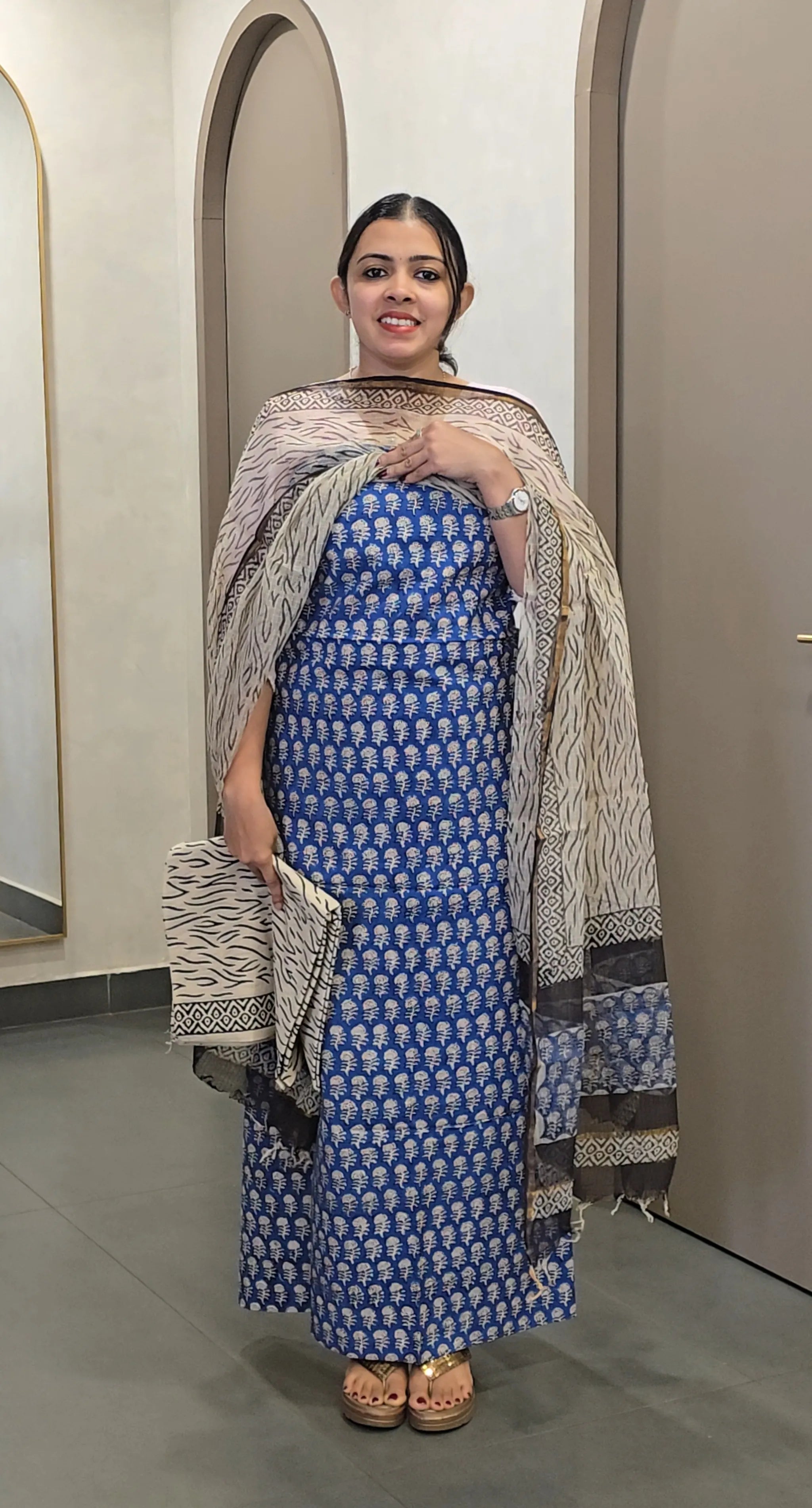 Cotton Salwarsuit with Kota Doria Dupatta - SC 10337
