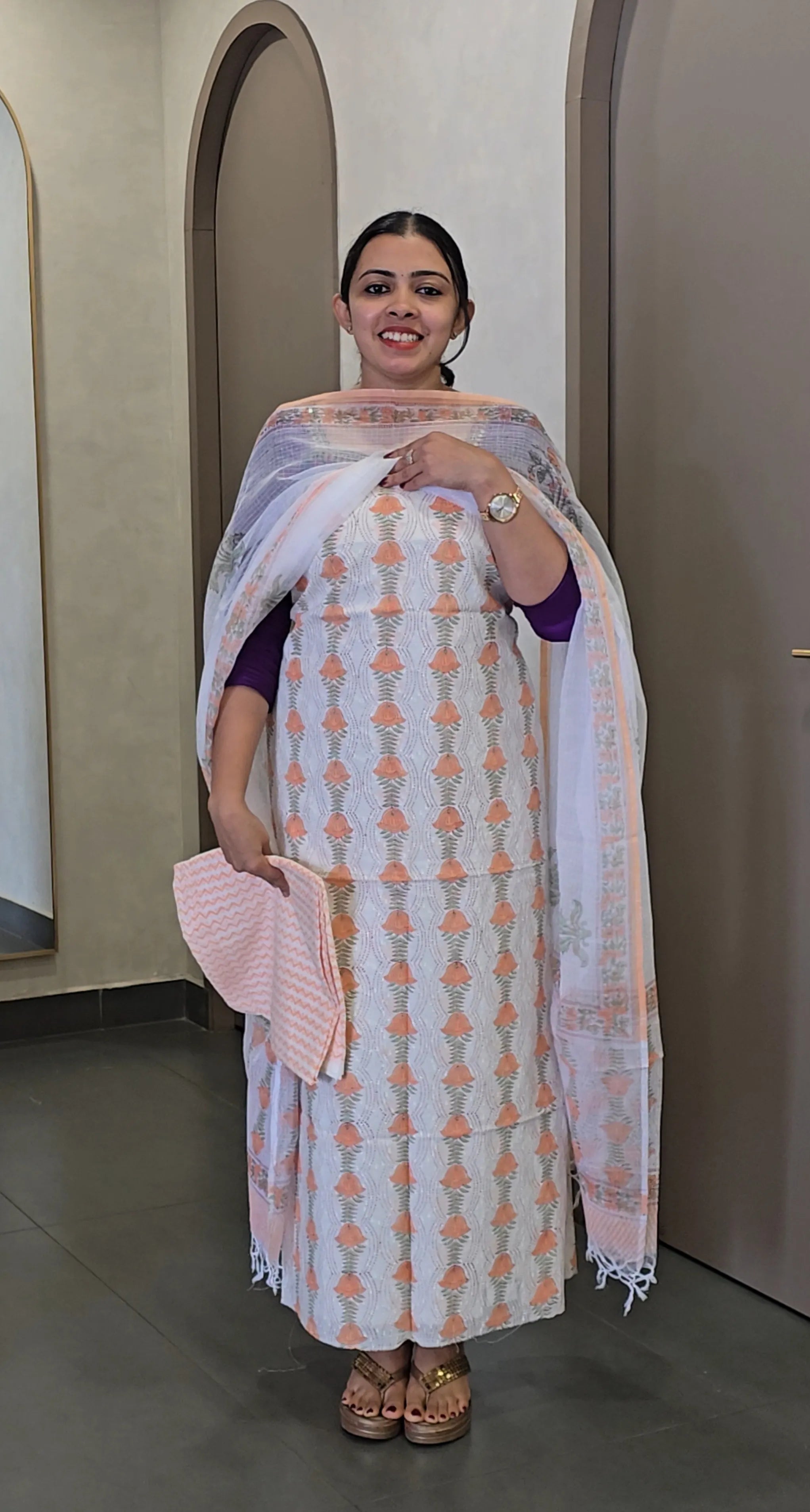 Cotton Salwarsuit with Kota Dupatta - SC 10185