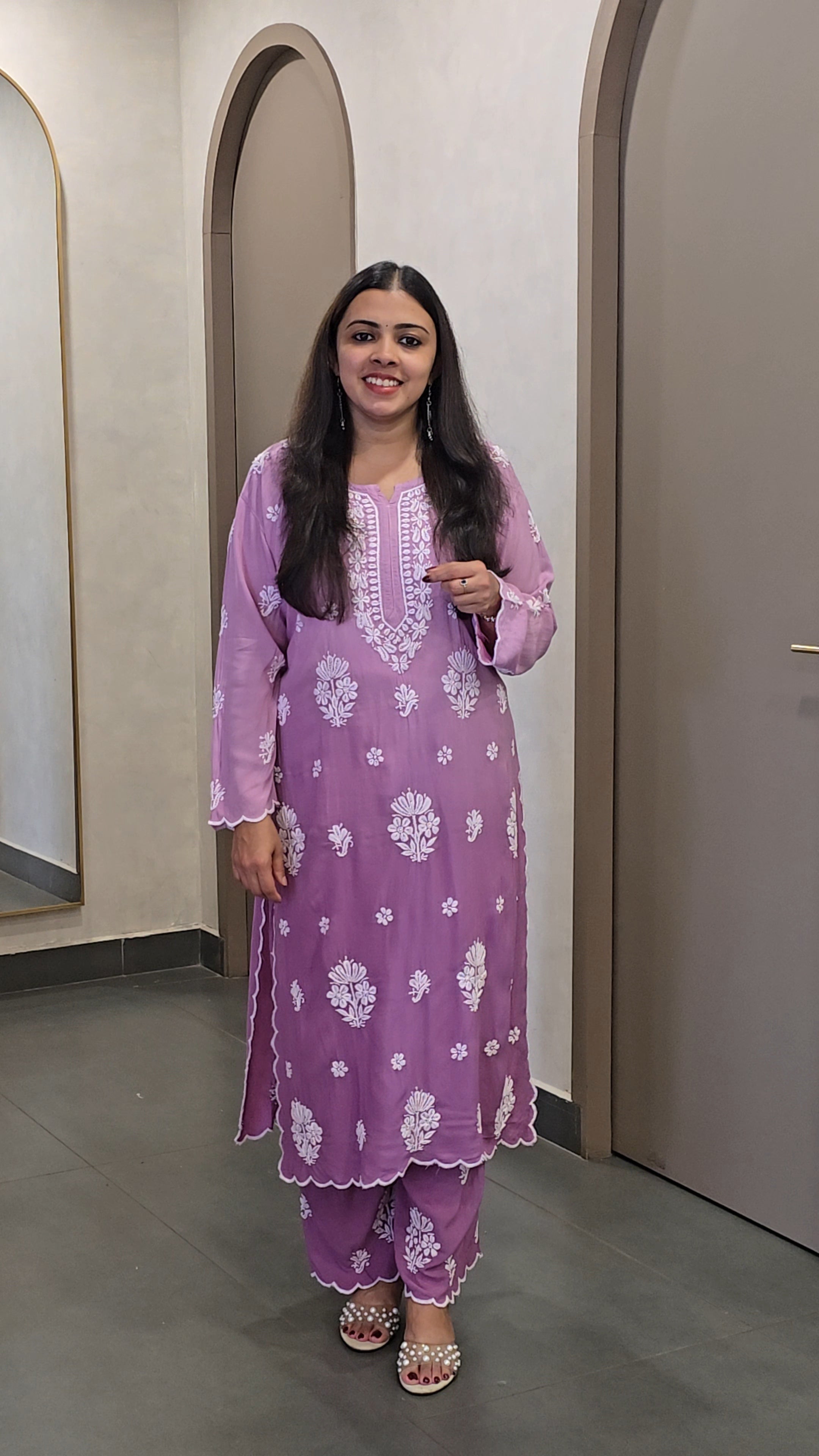 Ombre Dyed Chikankari Co-ord Set - SC 10150