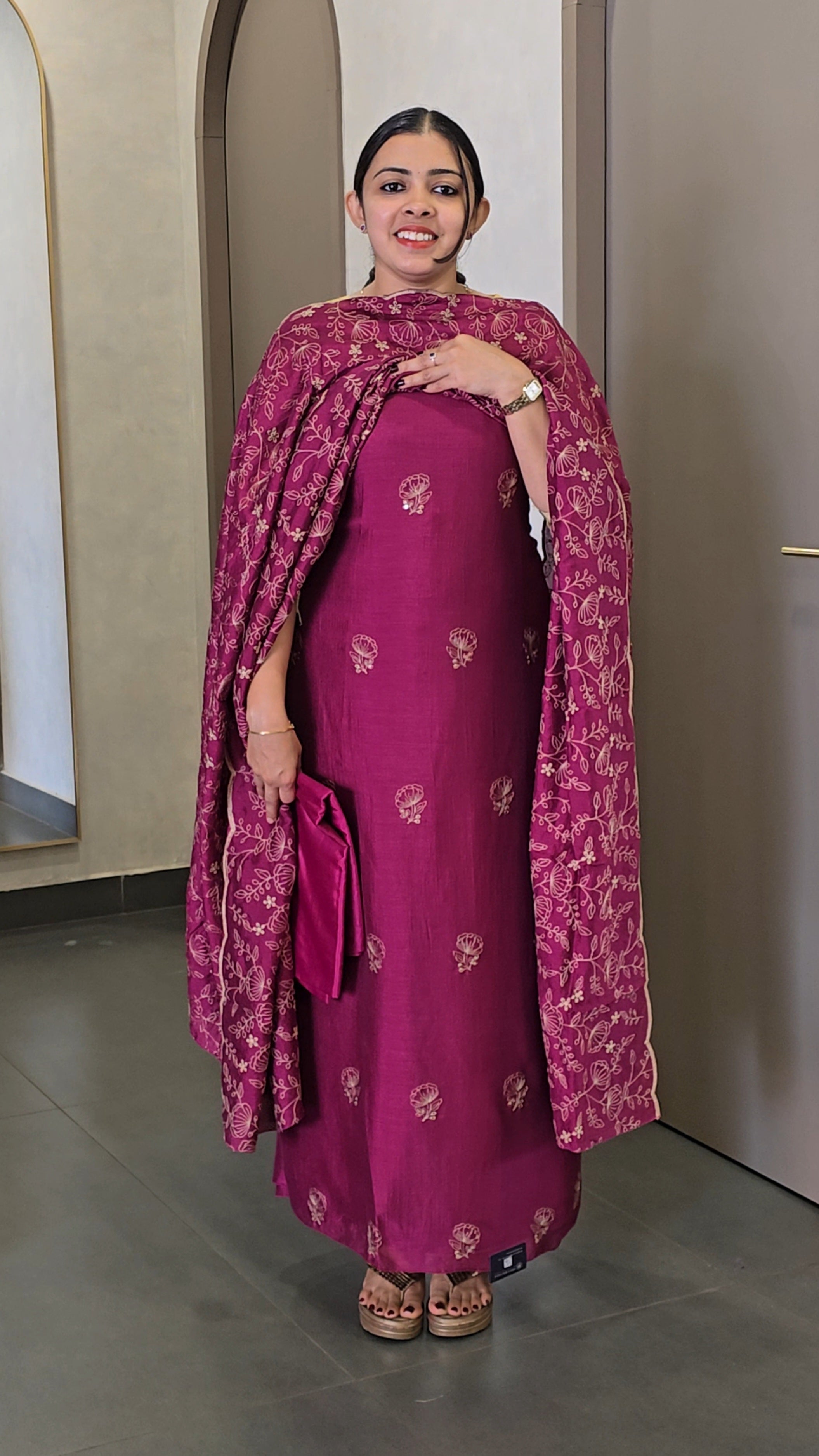 Semi Raw Silk Salwarsuit - Offer