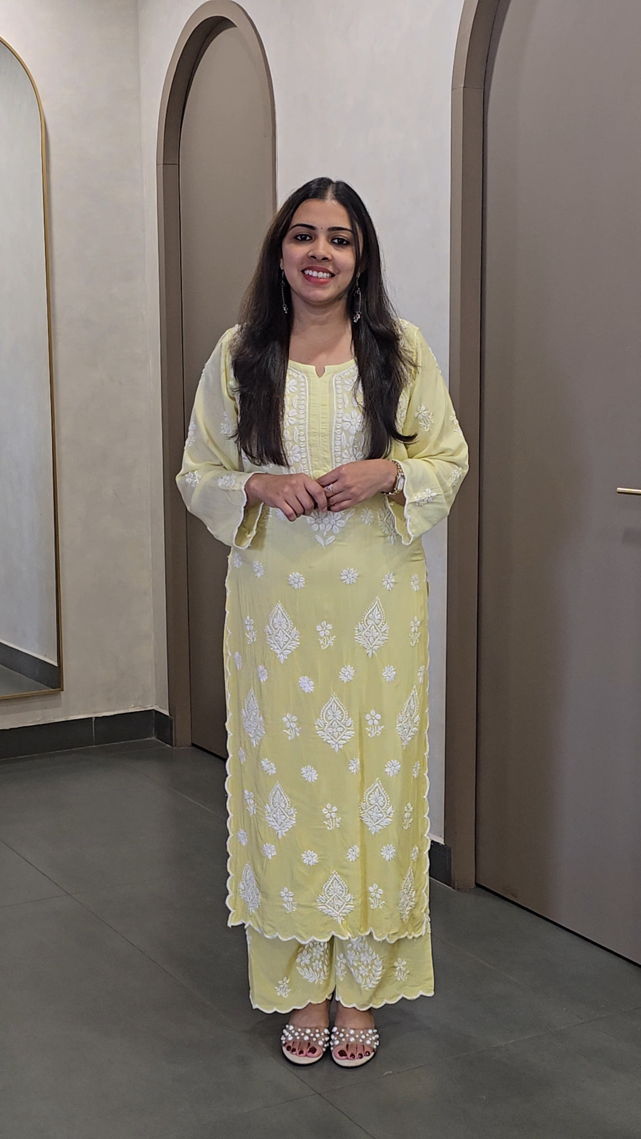 Ombre Dyed Chikankari Co-ord Set - SC 10150
