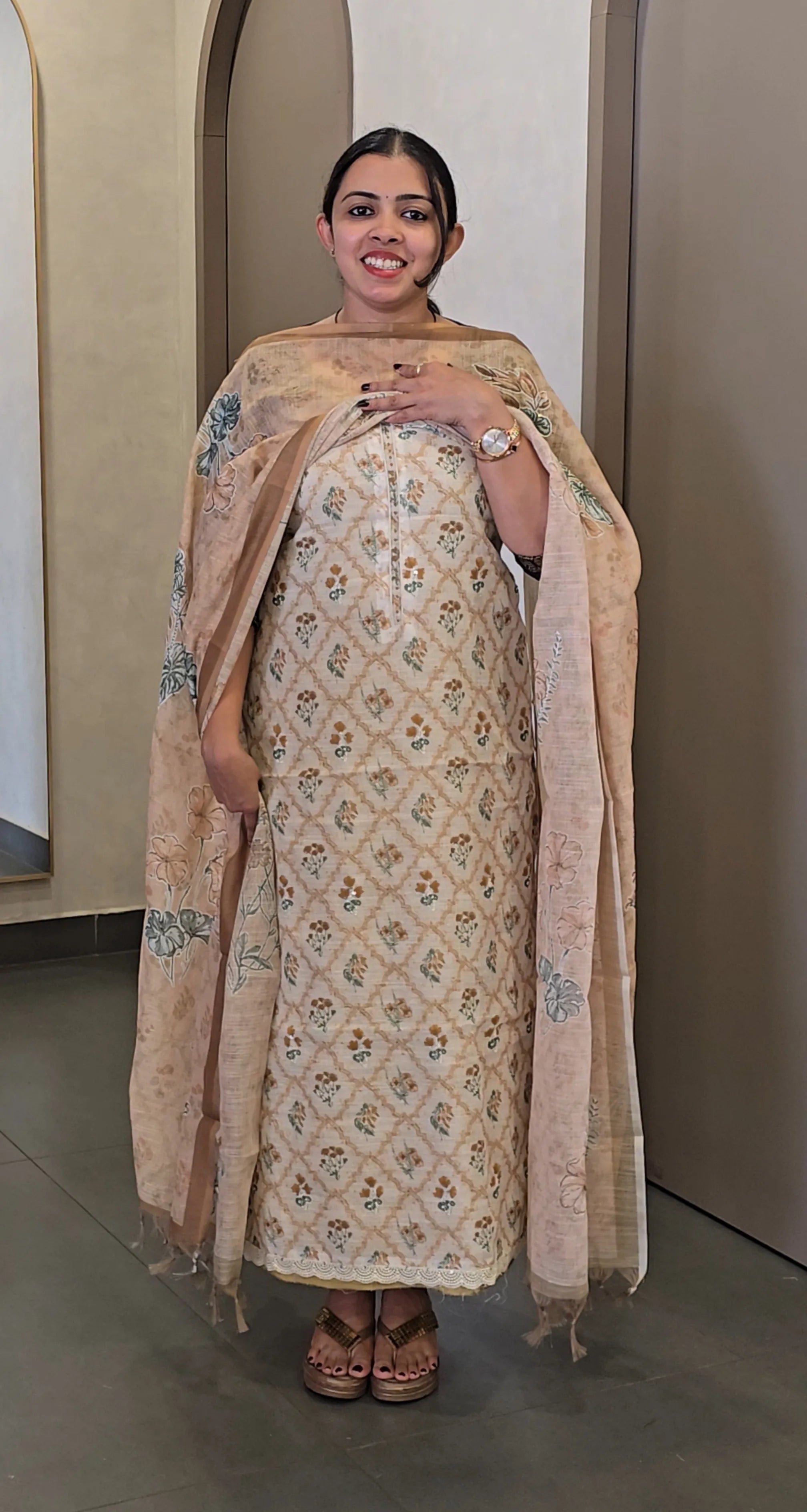 Pure Linen Salwar Suit - SC 10305