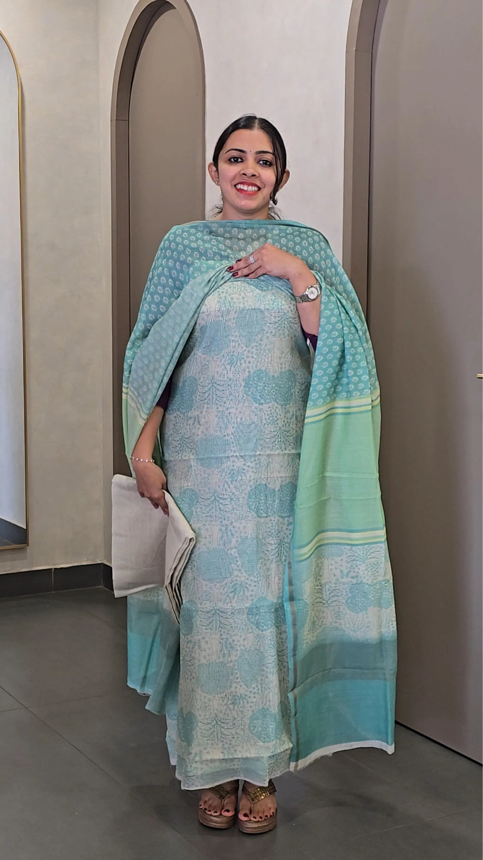 Handpicked Maheshwari Silk Salwarsuit- SC 10640