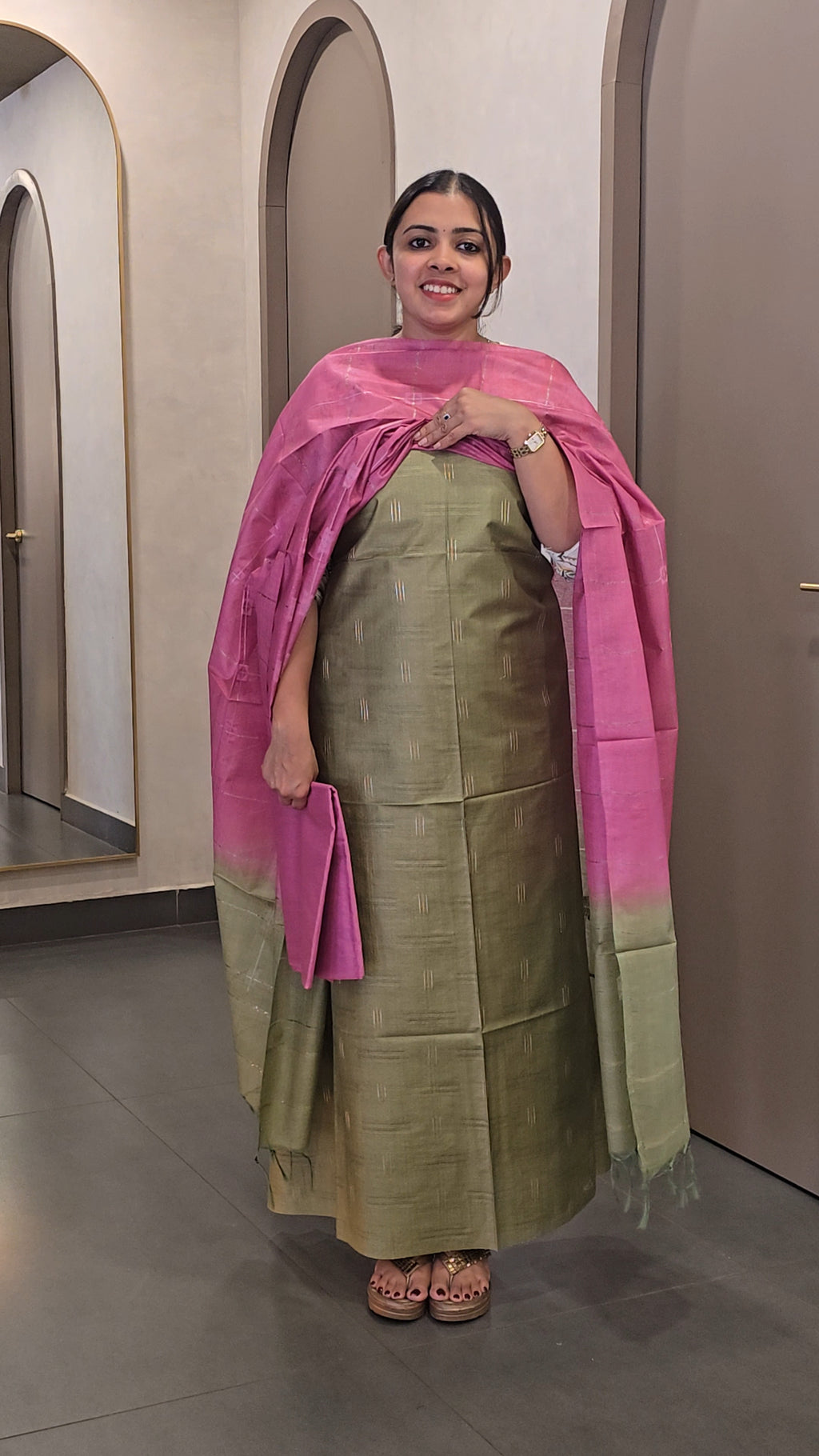 Semi-Tussar Silk Salwarsuit