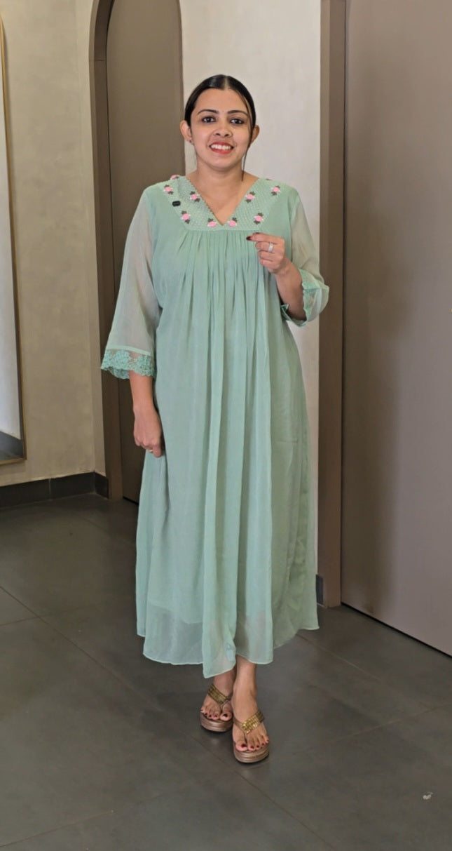Crepe Party Wear Tops - 9112