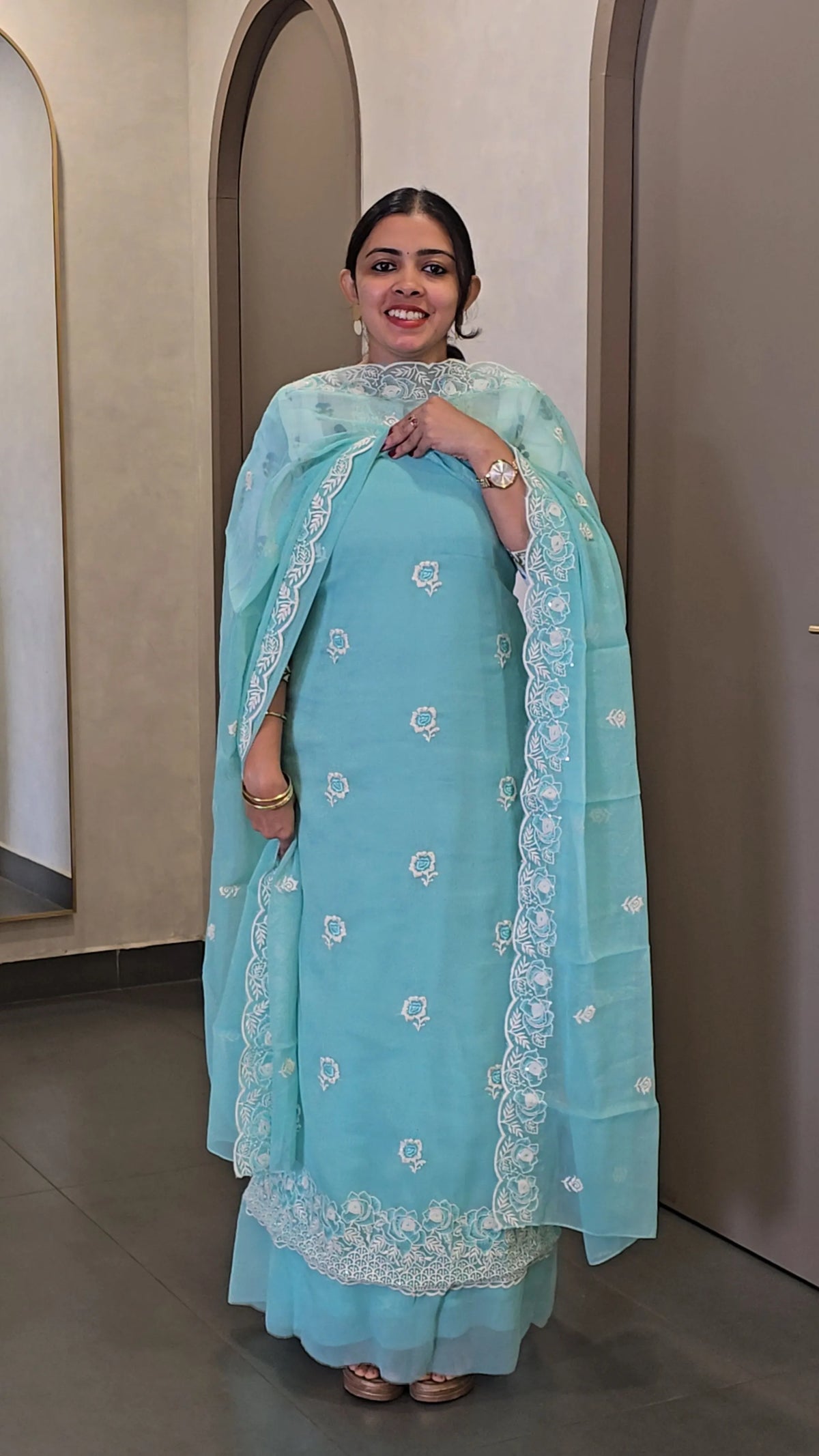 Crepe Silk Salwarsuit - SC 9594