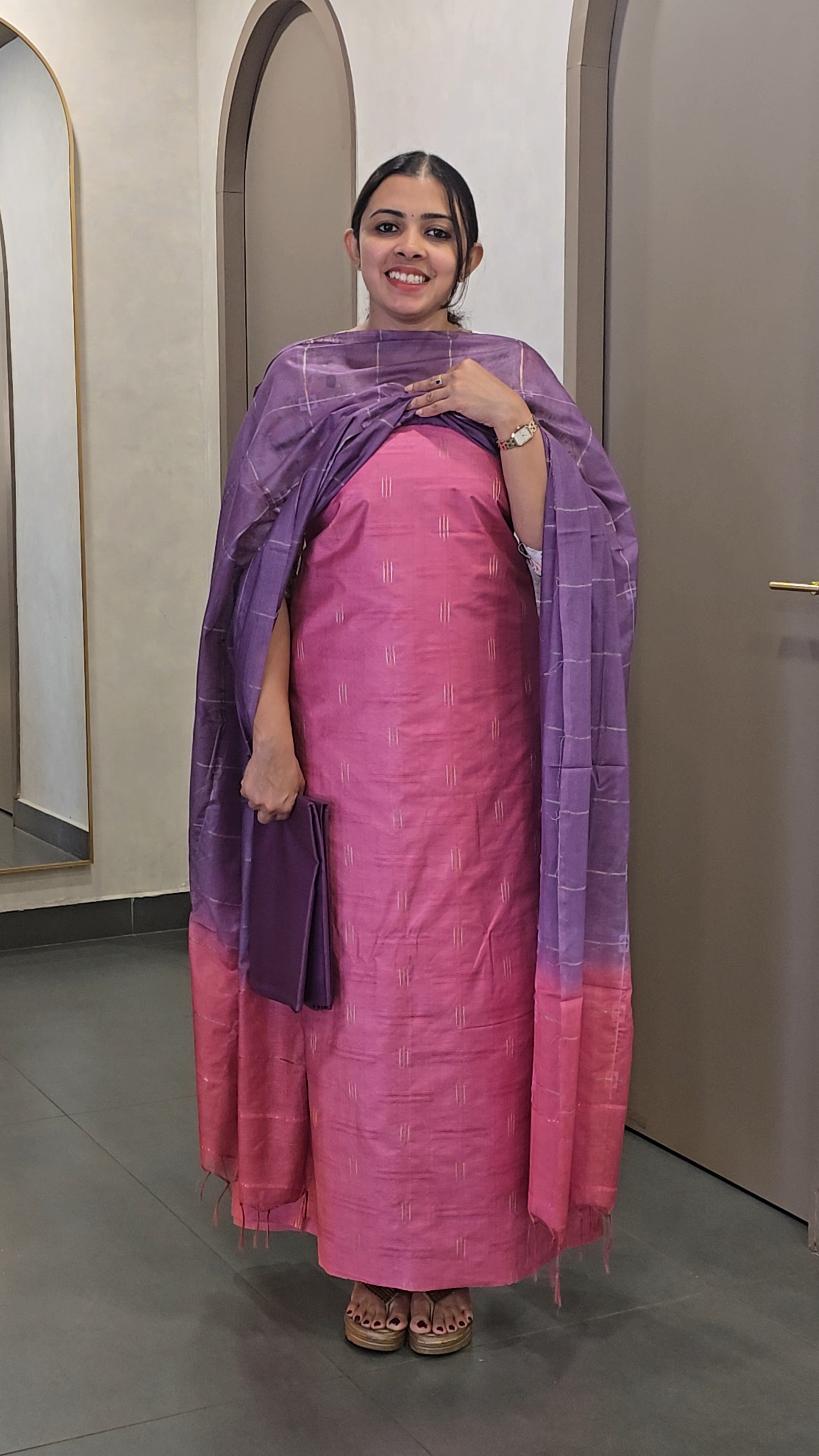 Semi-Tussar Silk Salwarsuit