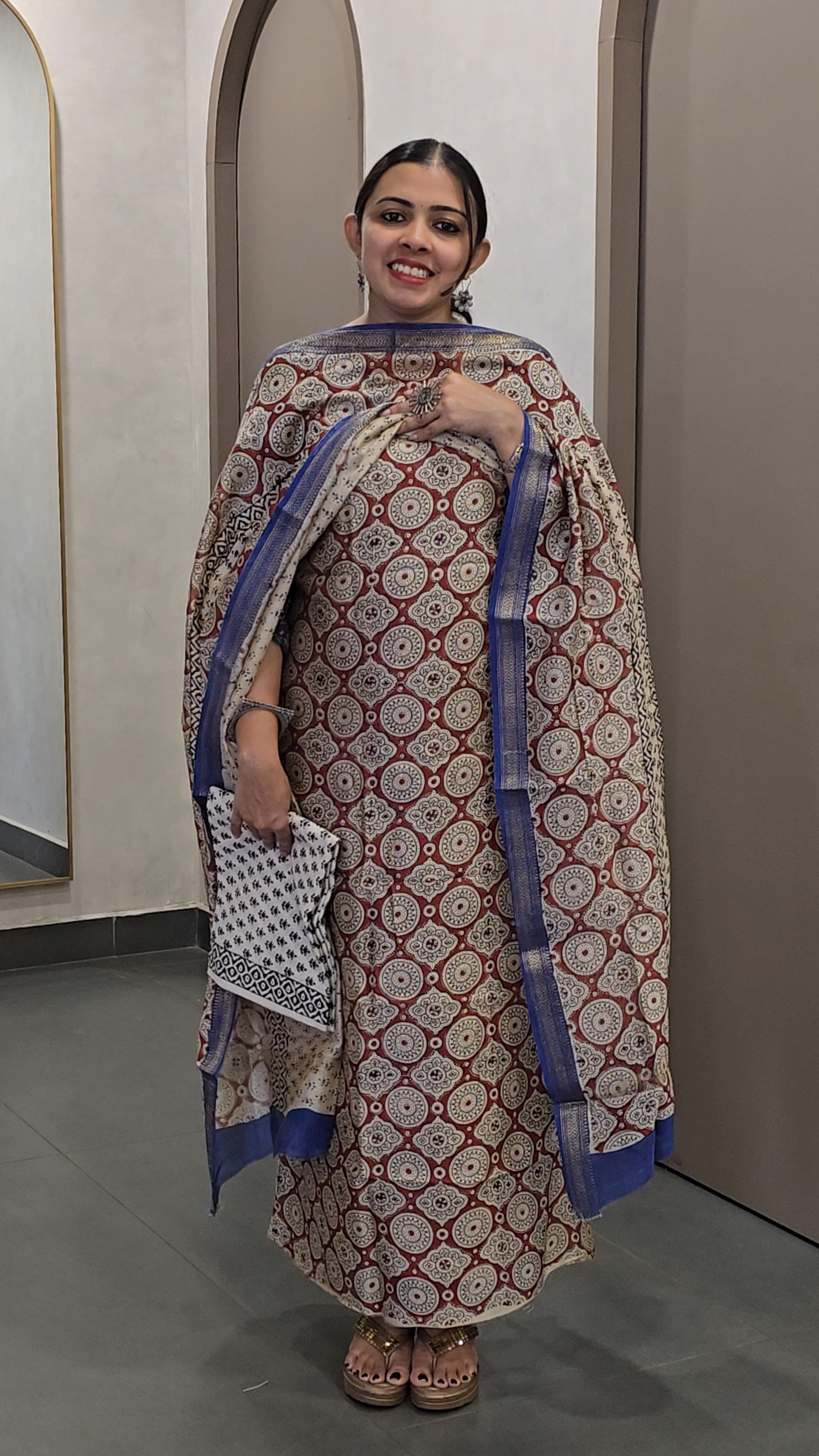 Maheshwari Silk Salwarsuit - 10021