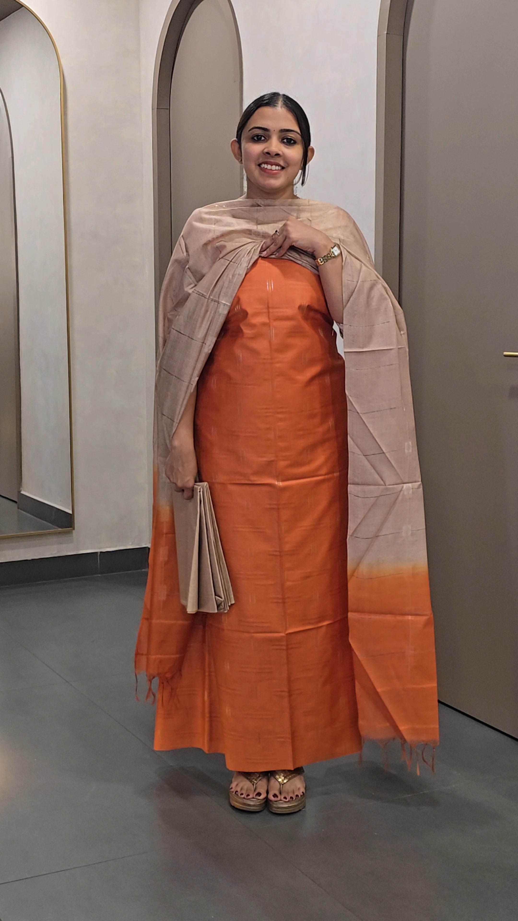 Semi-Tussar Silk Salwarsuit
