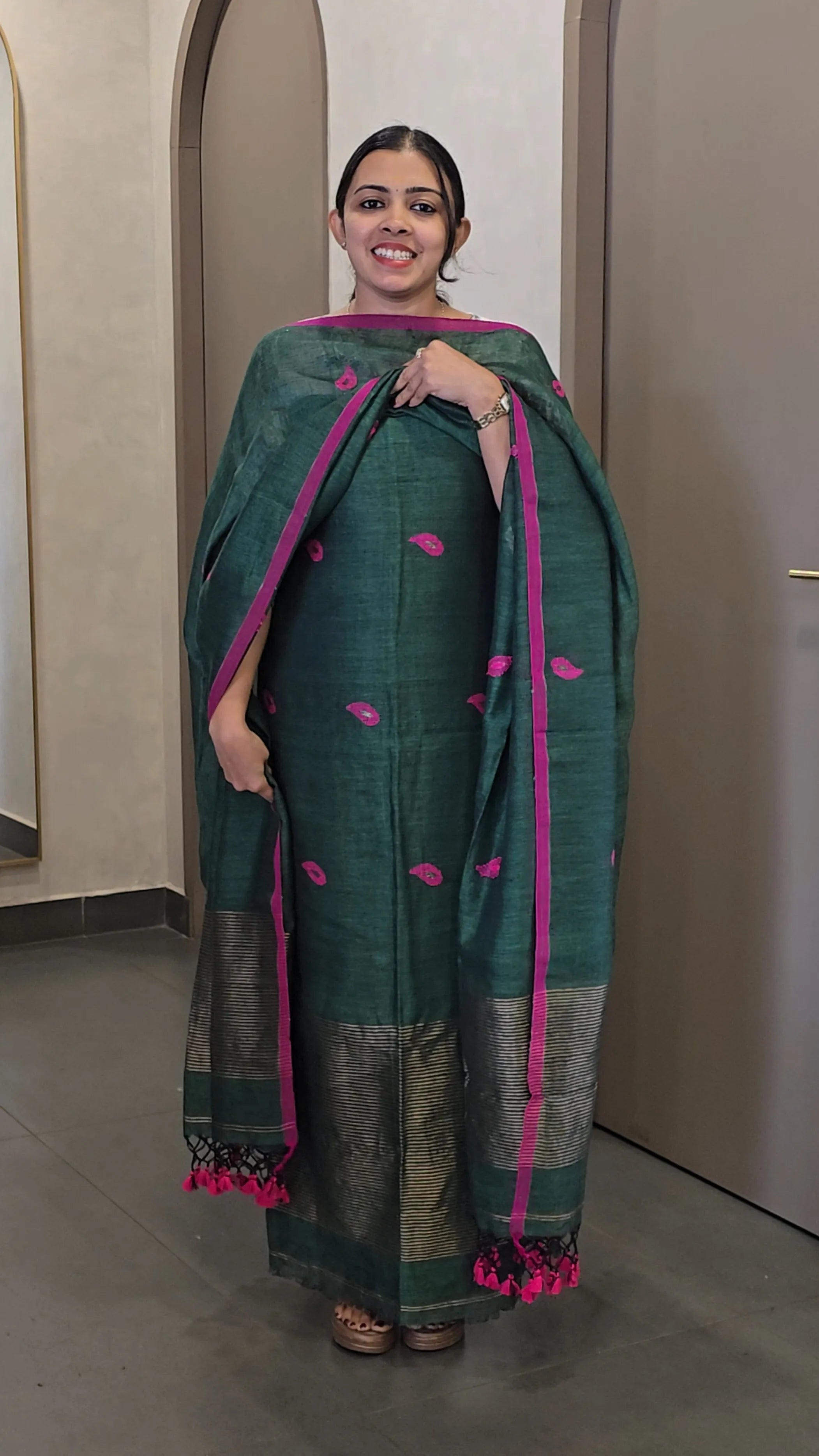 Pure Handloom Linen Salwarsuit- SC 10625